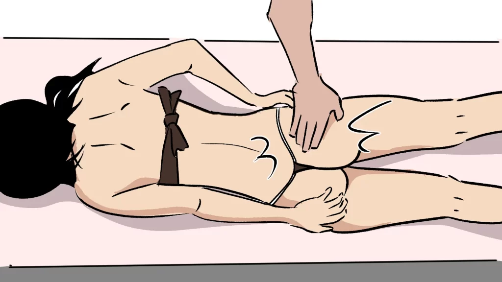 整体でお尻ペンペン